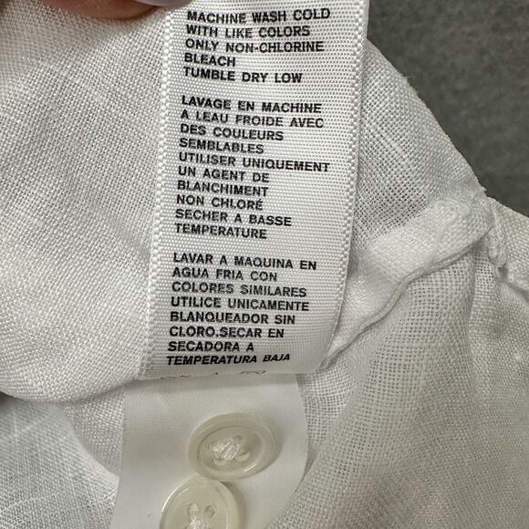 James Perse 100% Linen Oversized Shirt Womens Size 2 M Button Up White Beachy - Picture 9 of 10